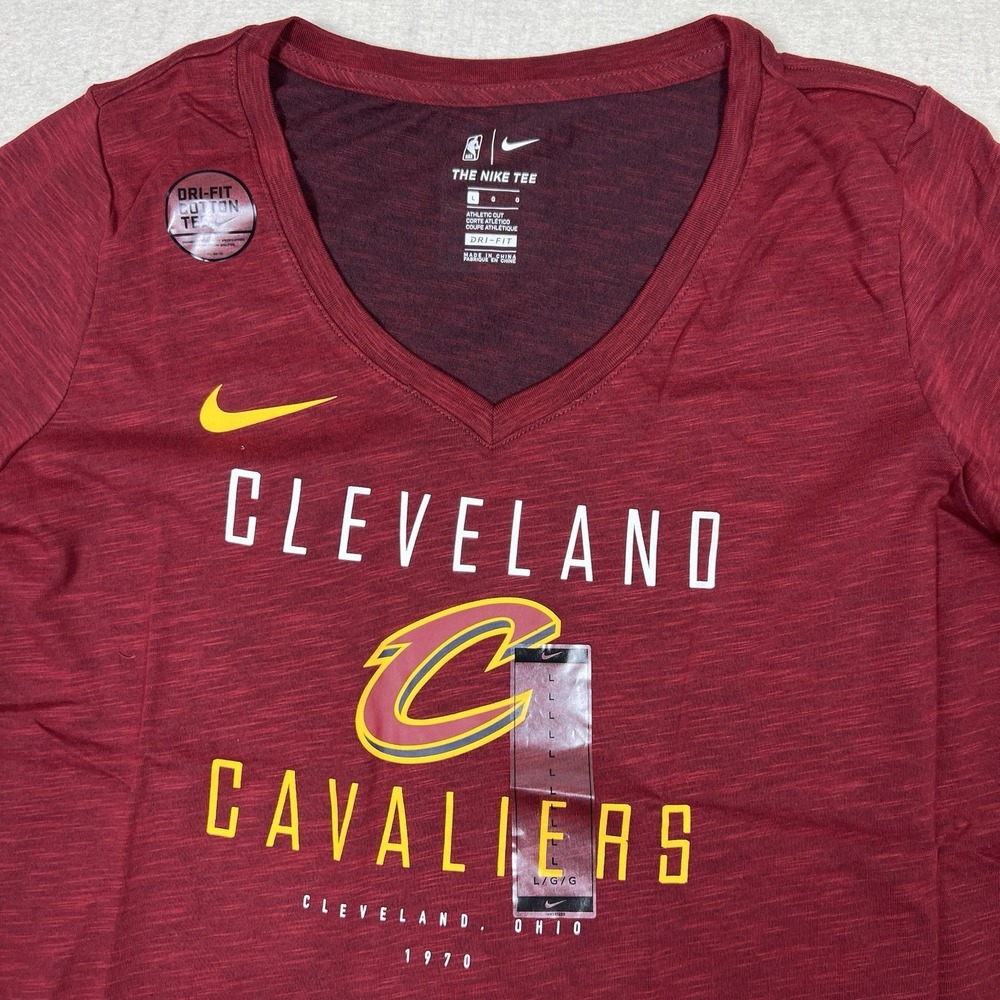 Nike Cleveland Cavaliers Shirt Womens‎ Size L Red NBA Basketball Dri Fit NWT